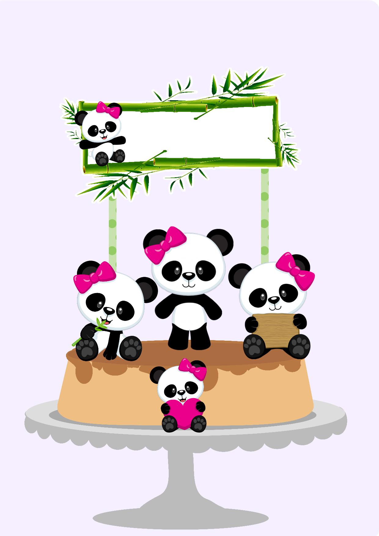 Topo De Bolo Panda Para Imprimir Arte Para Toda A Festa