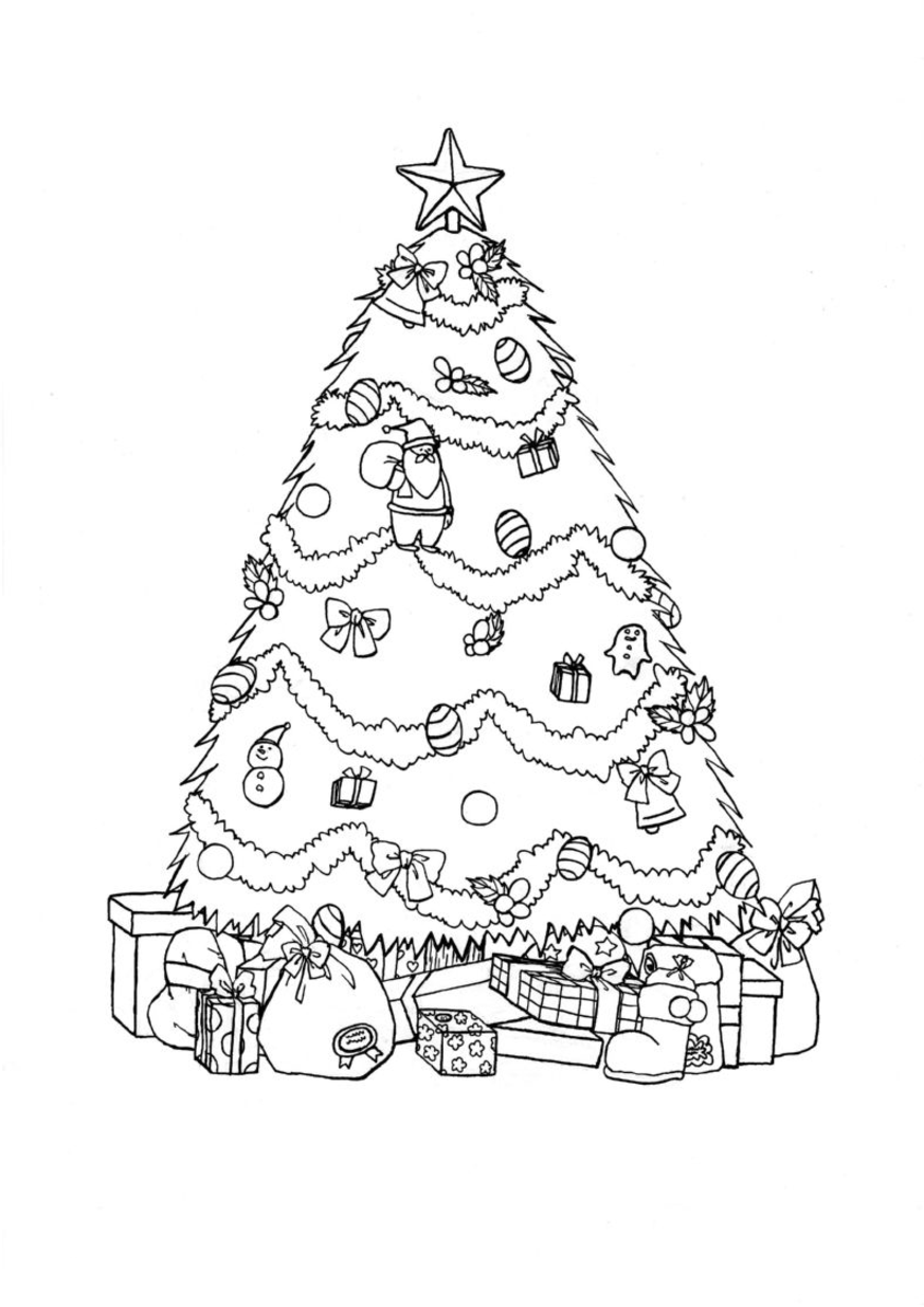 50 Desenhos de Arvore de Natal para colorir