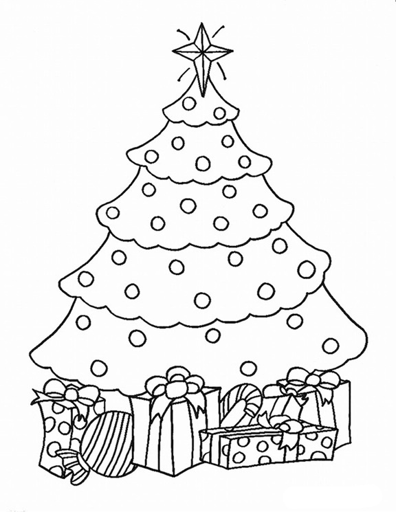 50 Desenhos de Árvore de Natal para Colorir Grátis em PDF