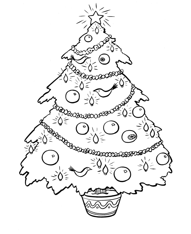 50 Desenhos de Arvore de Natal para colorir