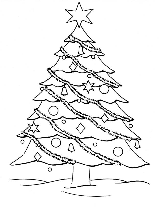 50 Desenhos de Arvore de Natal para colorir