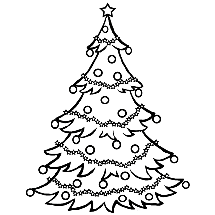 50 Desenhos de Arvore de Natal para colorir