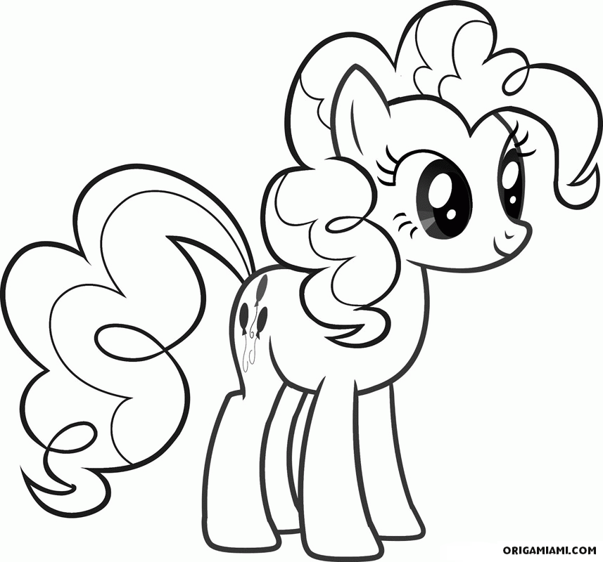 Pony com laço para colorir - Imprimir Desenhos