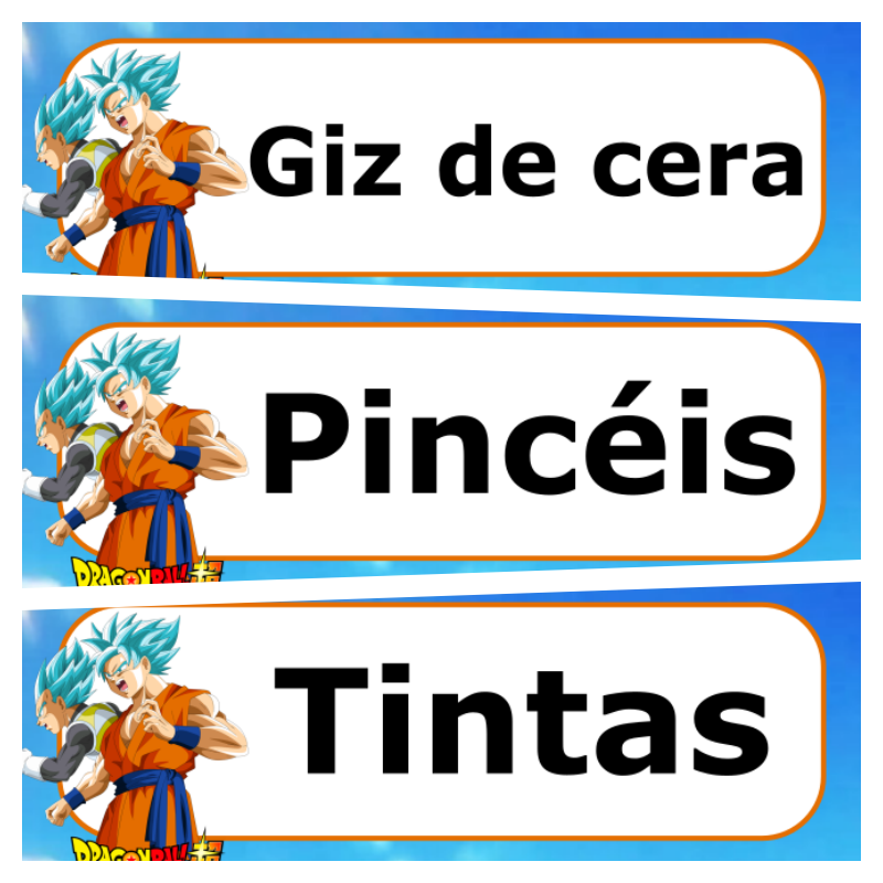 Kit Festa Dragon Ball Z para imprimir 8  Decoração de festa dragon ball z,  Adesivos para tubetes, Tag para imprimir