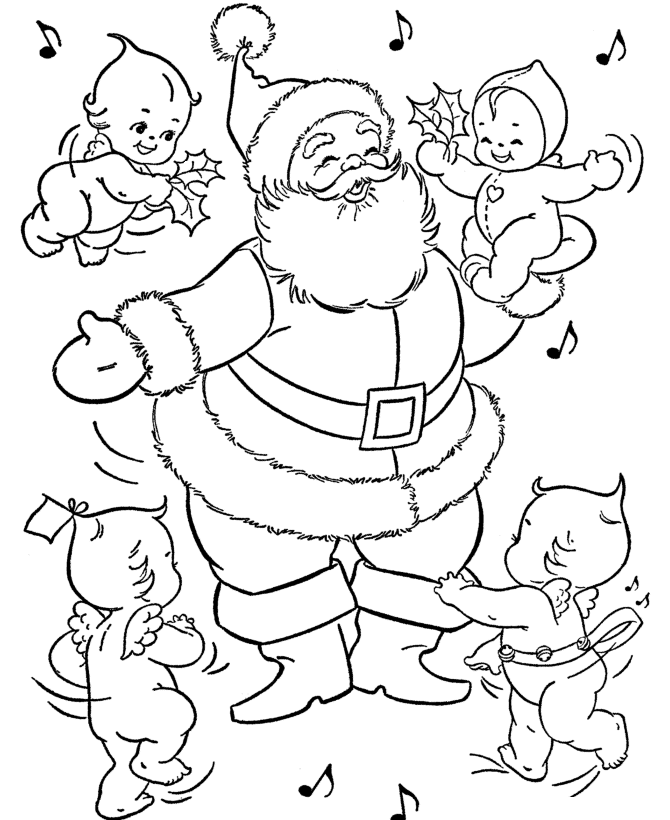 45 Desenhos de Papai Noel para colorir