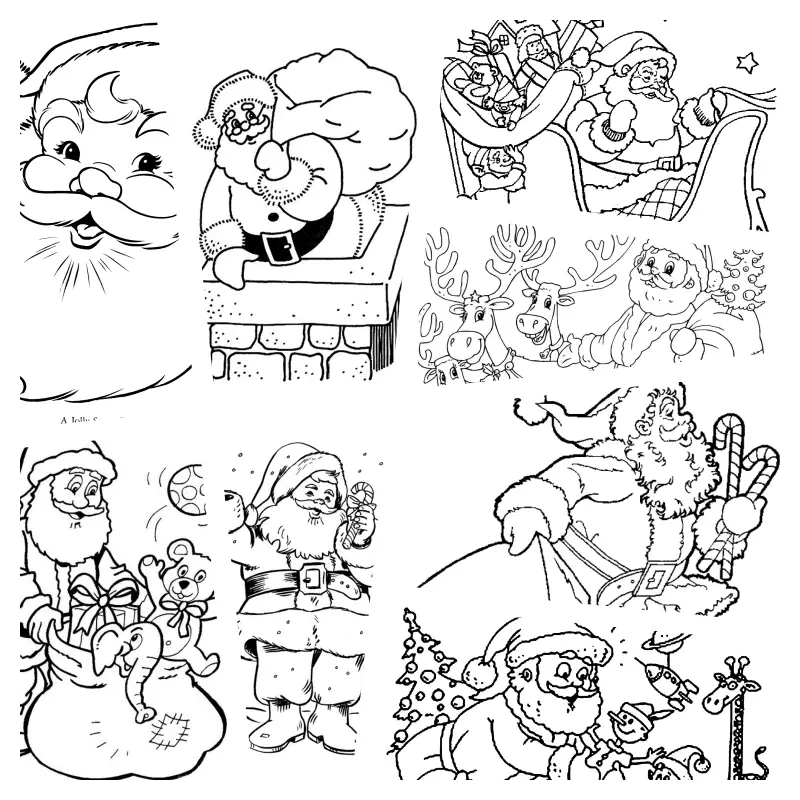 45 Desenhos de Papai Noel para colorir - OrigamiAmi - Arte para toda a festa