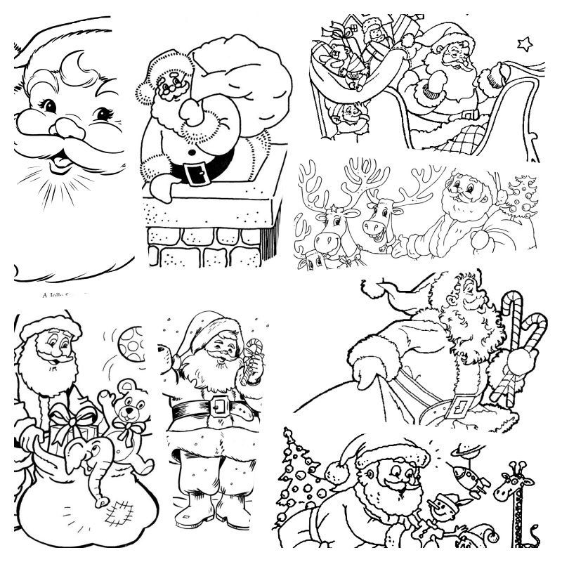 Papai Noel Para Colorir - Dezenas de Desenhos Para Pintar