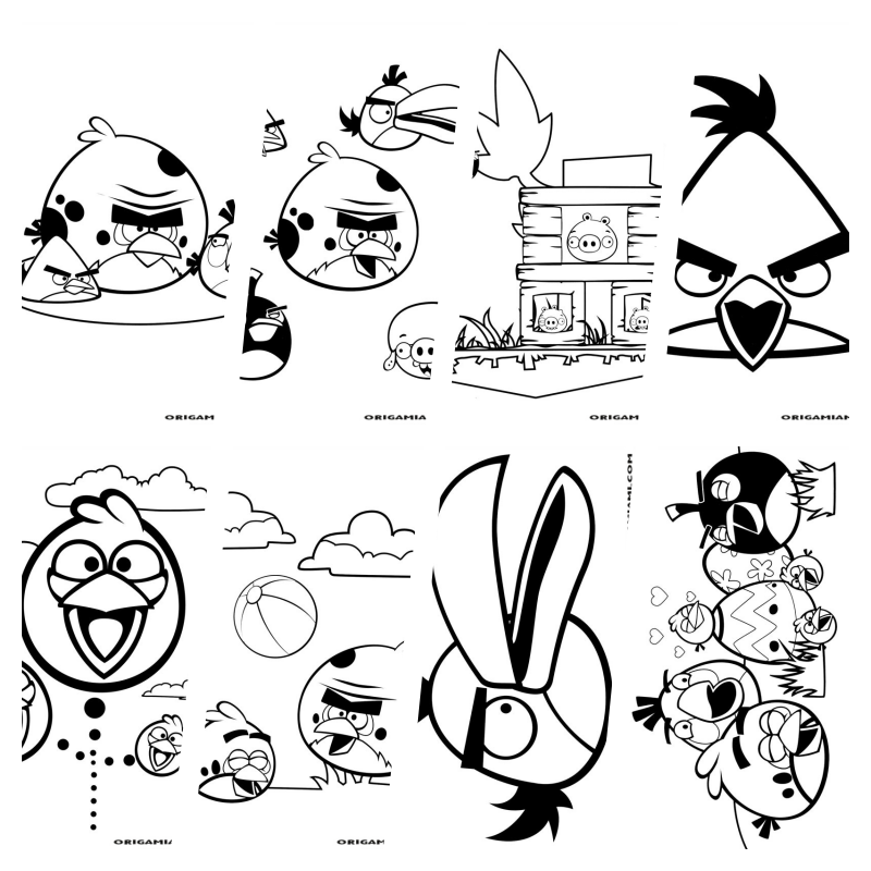 80 Desenhos Angry Birds para colorir