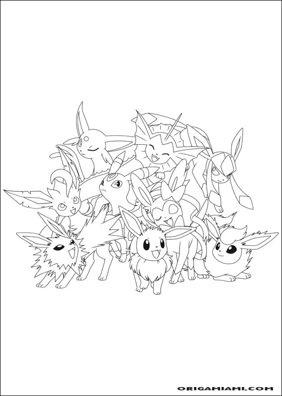 desenho para colorir batch_eevee - OrigamiAmi