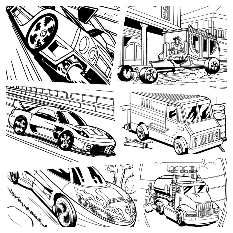 40 Desenhos de Hot Wheels para colorir