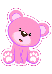 topo de bolo ursinha rosa