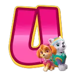 alfabeto patrulha canina rosa