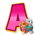 alfabeto patrulha canina rosa