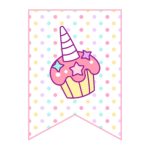 bandeirola cupcake unicórnio