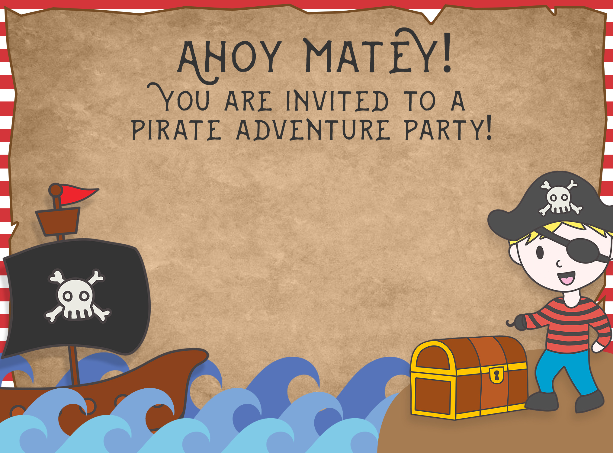 convite festa pirata