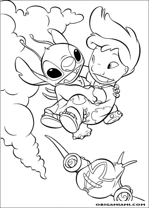 desenho para colorir lilo_stitch_19 - OrigamiAmi