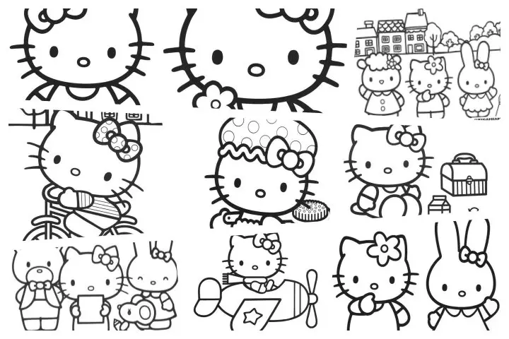 desenhos hello kitty para colorir