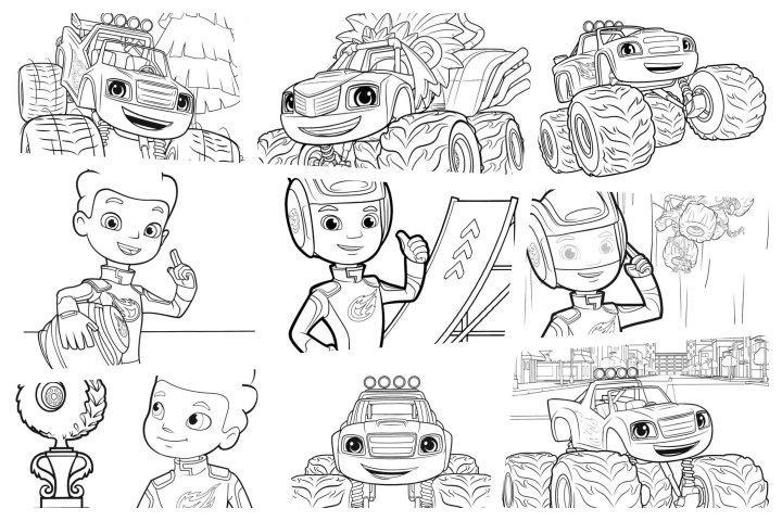 desenhos para colorir blaze and the monster machines