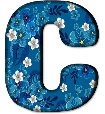 alfabeto personalizado floral azul