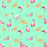 Papel digital flamingo verde