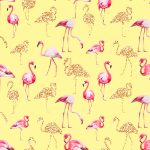Papel digital flamingo amarelo