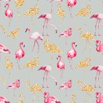 Papel digital flamingo cinza