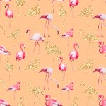 Papel digital flamingo laranja