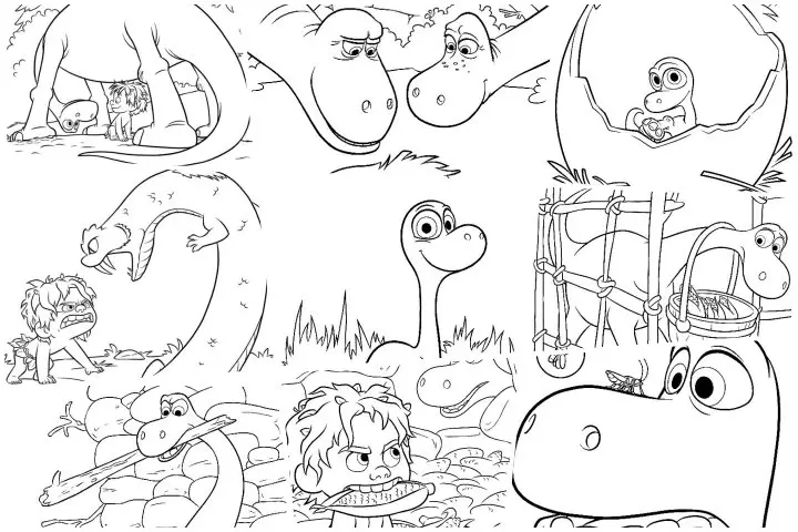desenhos o bom dinossauro para colorir