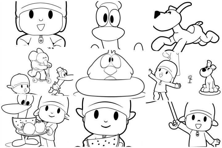 pocoyo para colorir - Blog Ana Giovanna