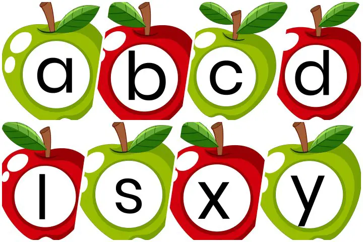 Alfabeto personalizado maçãs