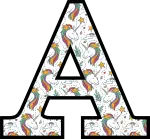 alfabeto personalizado unicórnio