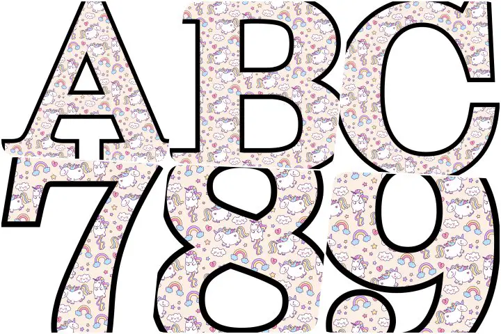 alfabeto personalizado unicórnio 5