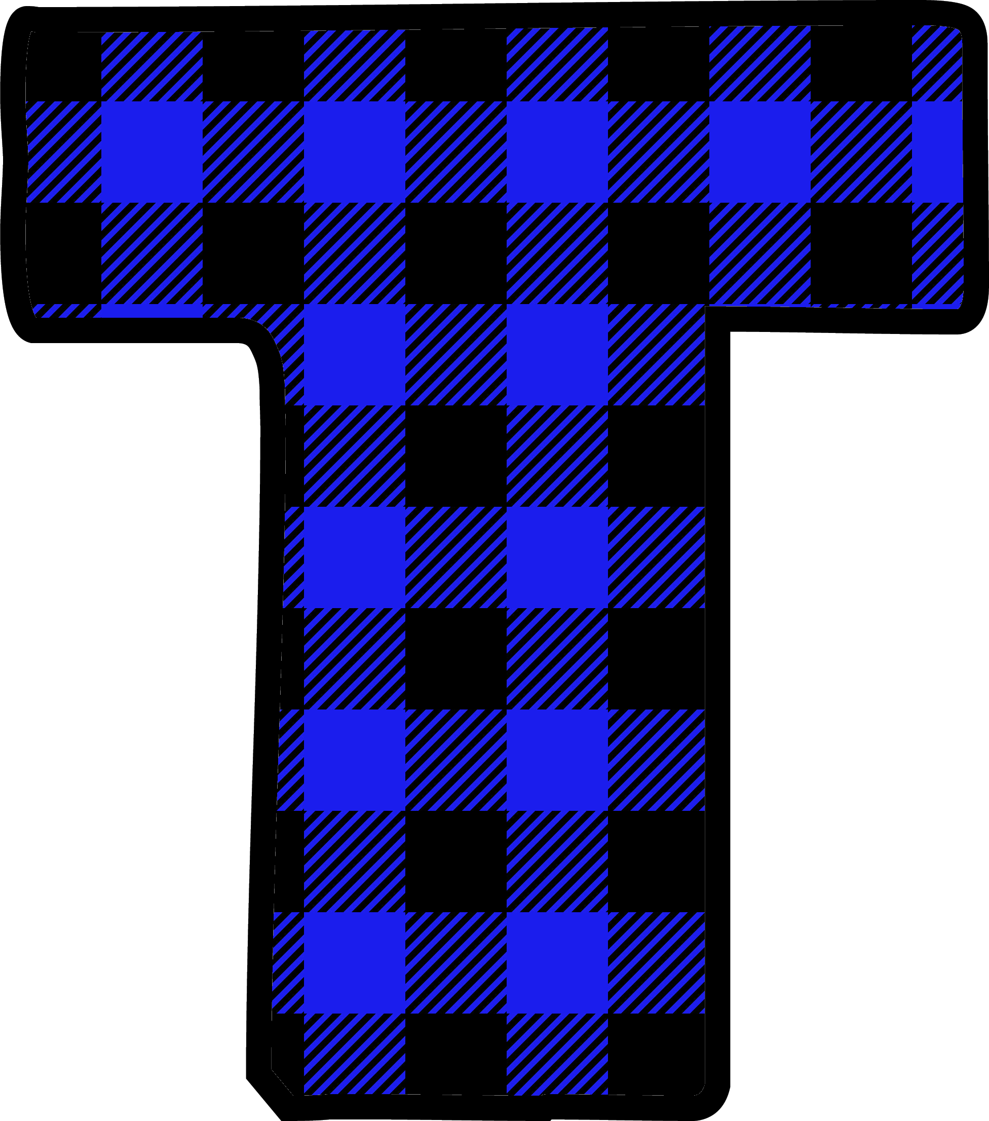 Alfabeto Digital Xadrez Azul