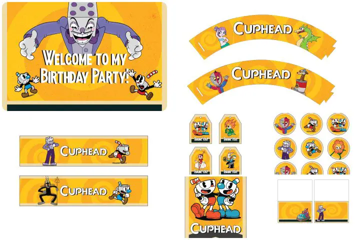 kit festa cuphead para imprimir