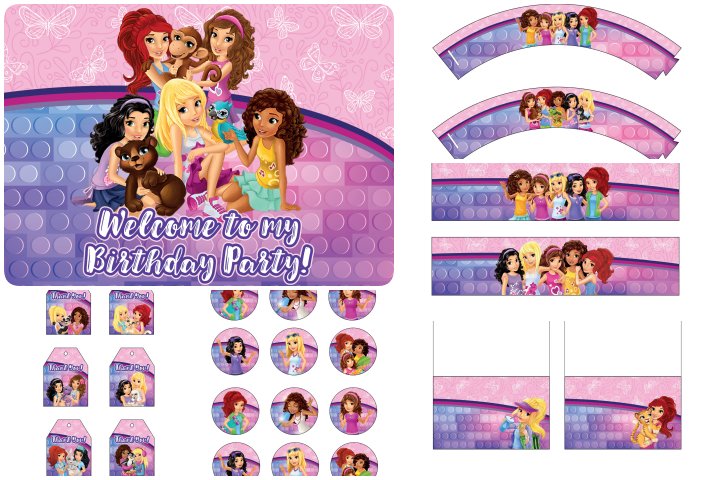 kit festa lego friends para impimir