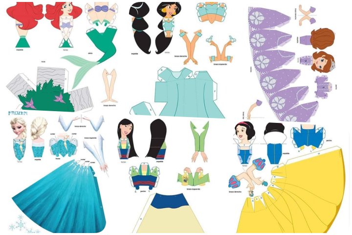 papercraft princesas para imprimir e montar