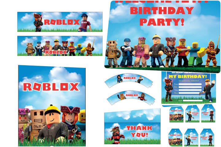 Convite De Aniversário Roblox Feminino Para Imprimir Edite Online