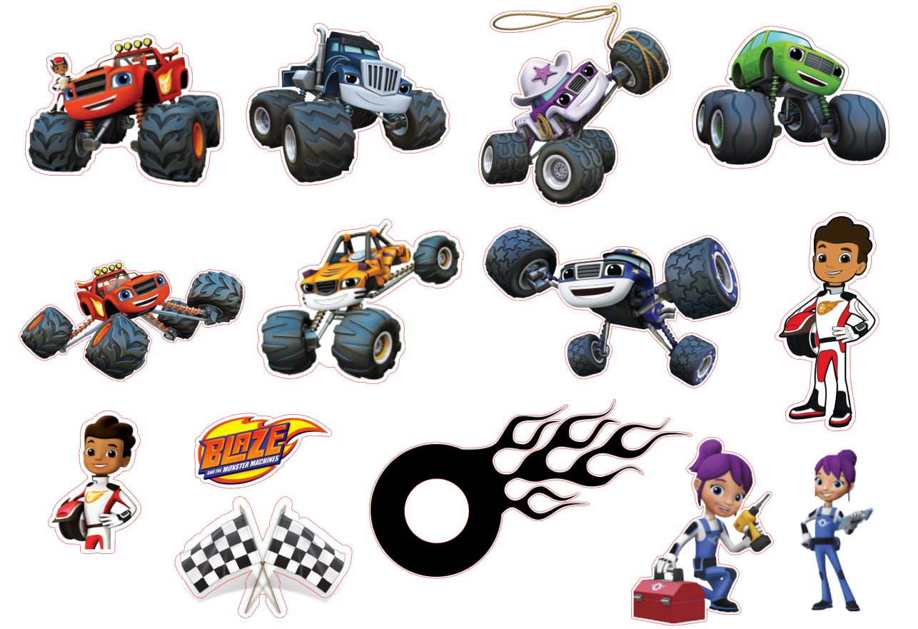 Arquivo topo de bolo blaze monster machines alfabeto png