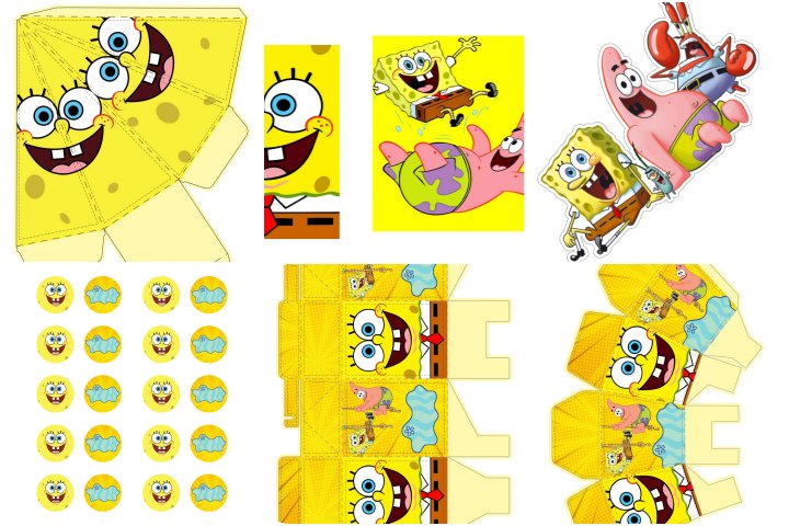 10 Caixas Piramide Personalizada - Bob Esponja - Lembrancinha Infantil -  Mesversario