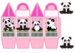 caixa com alca panda rosa
