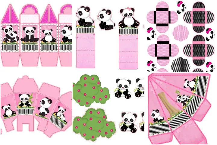 kit festa panda rosa para imprimir