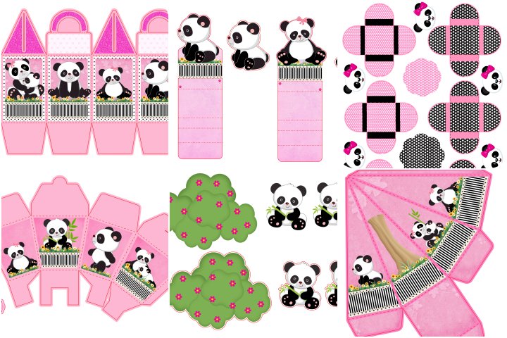 Kit Display De Mesa Festa Infantil Urso Panda (FEMININO) (PINK