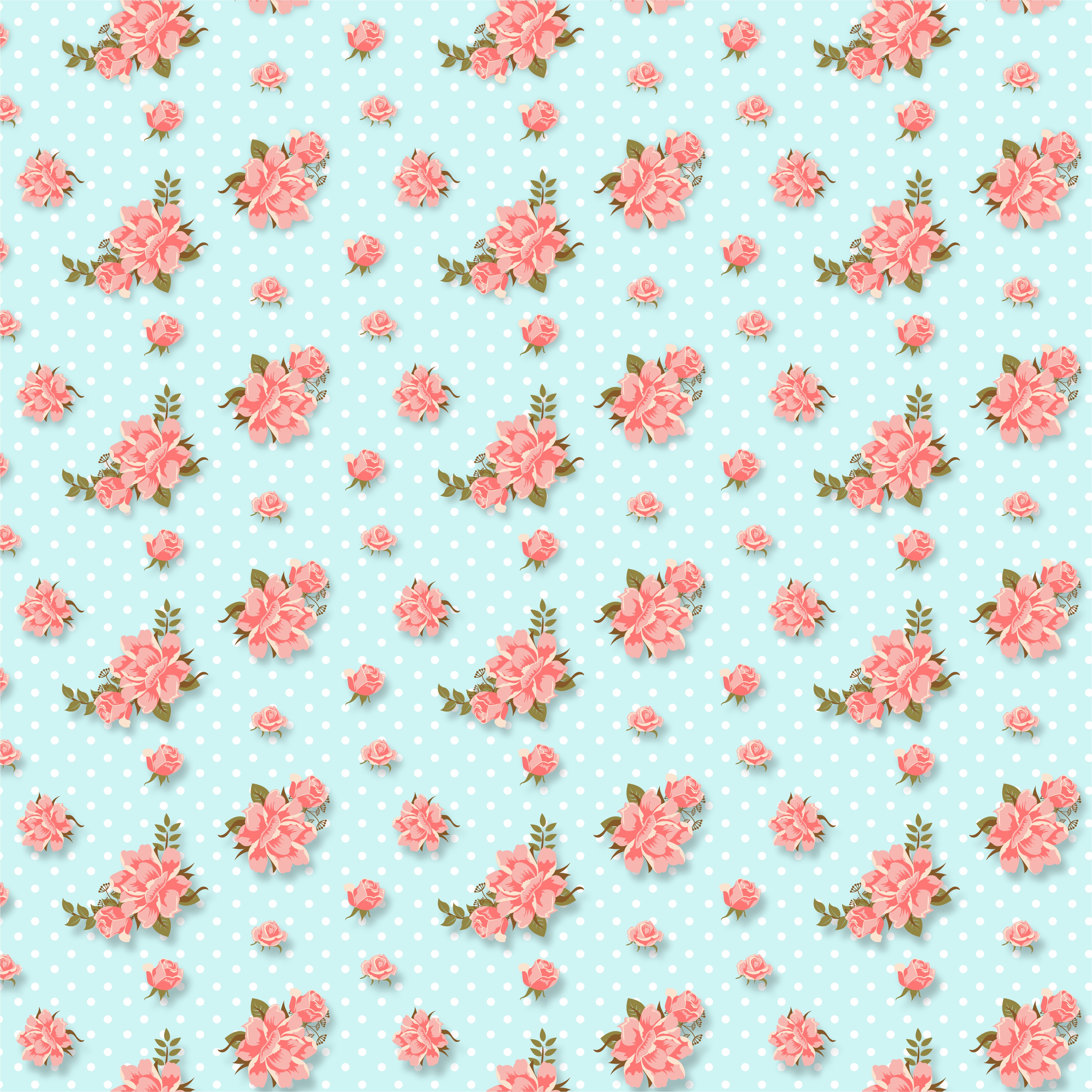 papel digital jardim azul e rosa 2