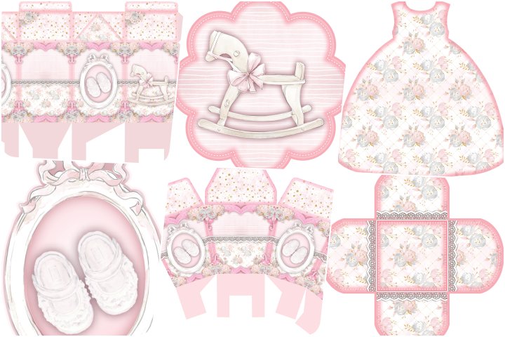 kit festa cha de bebe rosa para imprimir