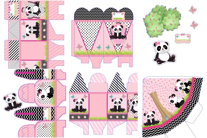 topo de bolo panda rosa 2 - OrigamiAmi