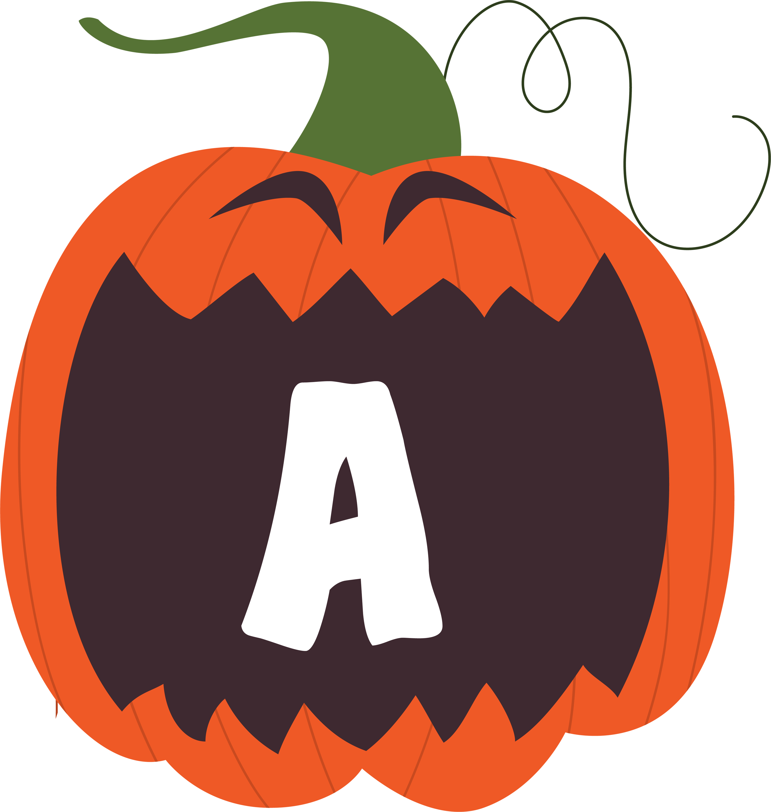 alfabeto personalizado abobora halloween 1