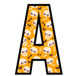 alfabeto personalizado caveiras halloween 1