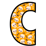 alfabeto personalizado caveiras halloween 3