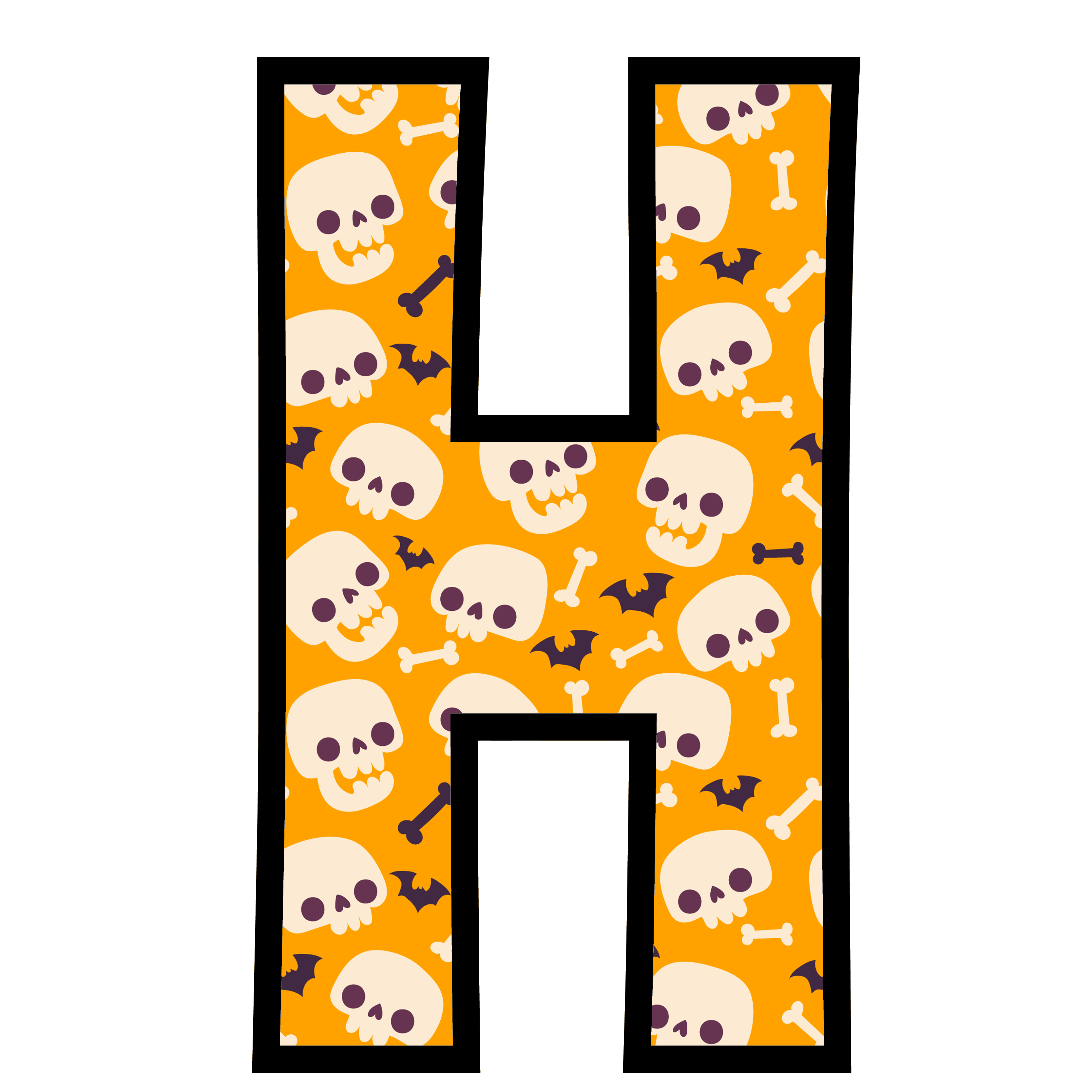 alfabeto personalizado caveiras halloween 8