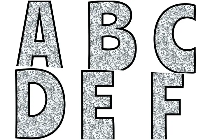 alfabeto personalizado halloween para colorir